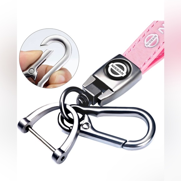 Genuine Leather Car Keychain for Nissan Versa, Sentra, Altima, Maxima, Rogue, Al - Picture 2 of 5